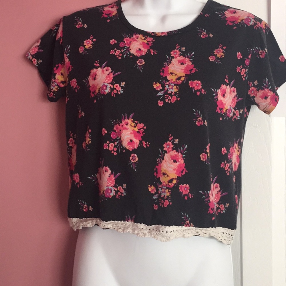 A floral print crop top